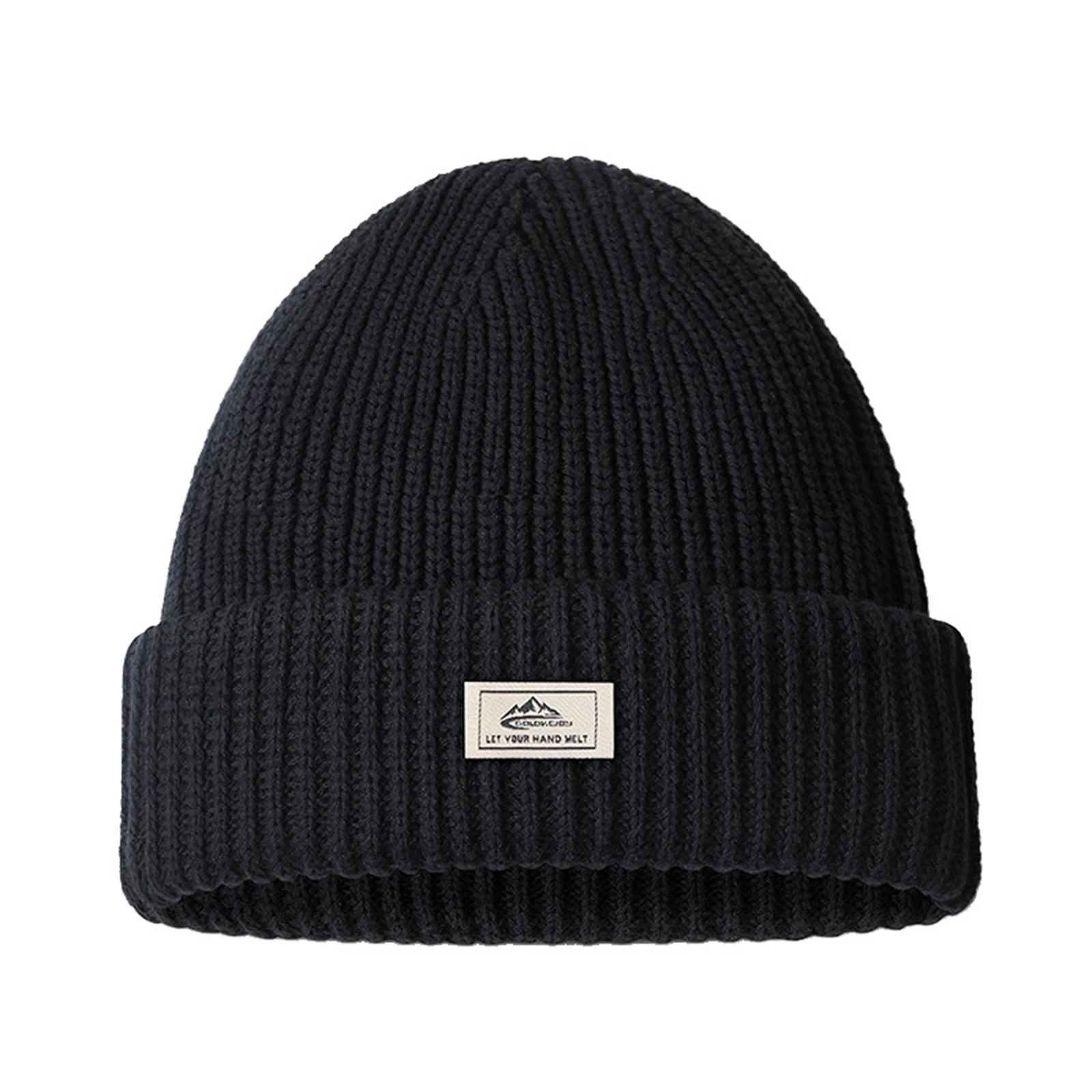 

Зимняя теплая шапка для мужчин, уличная Толстая Вязаная хлопковая шапка бини, шапка для холодной погоды, катания на лыжах, походов, бега