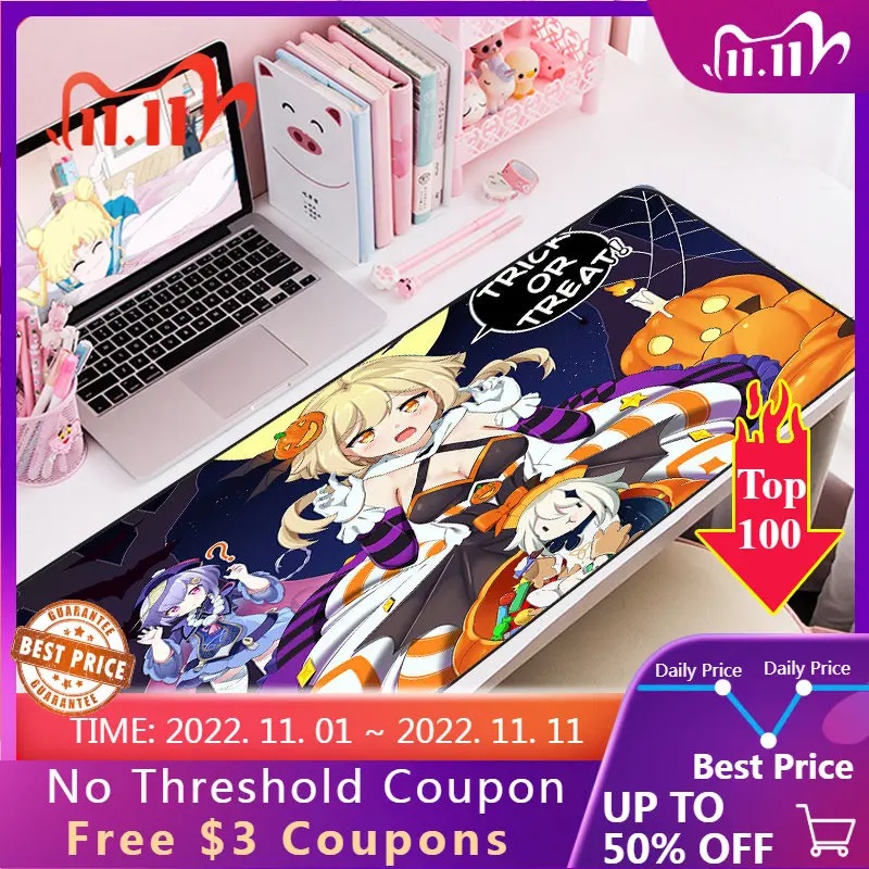 

MRGLZY Anime Yuanshen Big Mouse Pad Notepad Computer Desktop Carpet Keyboard Mouse Padrgb mousepad diy custom mousepad