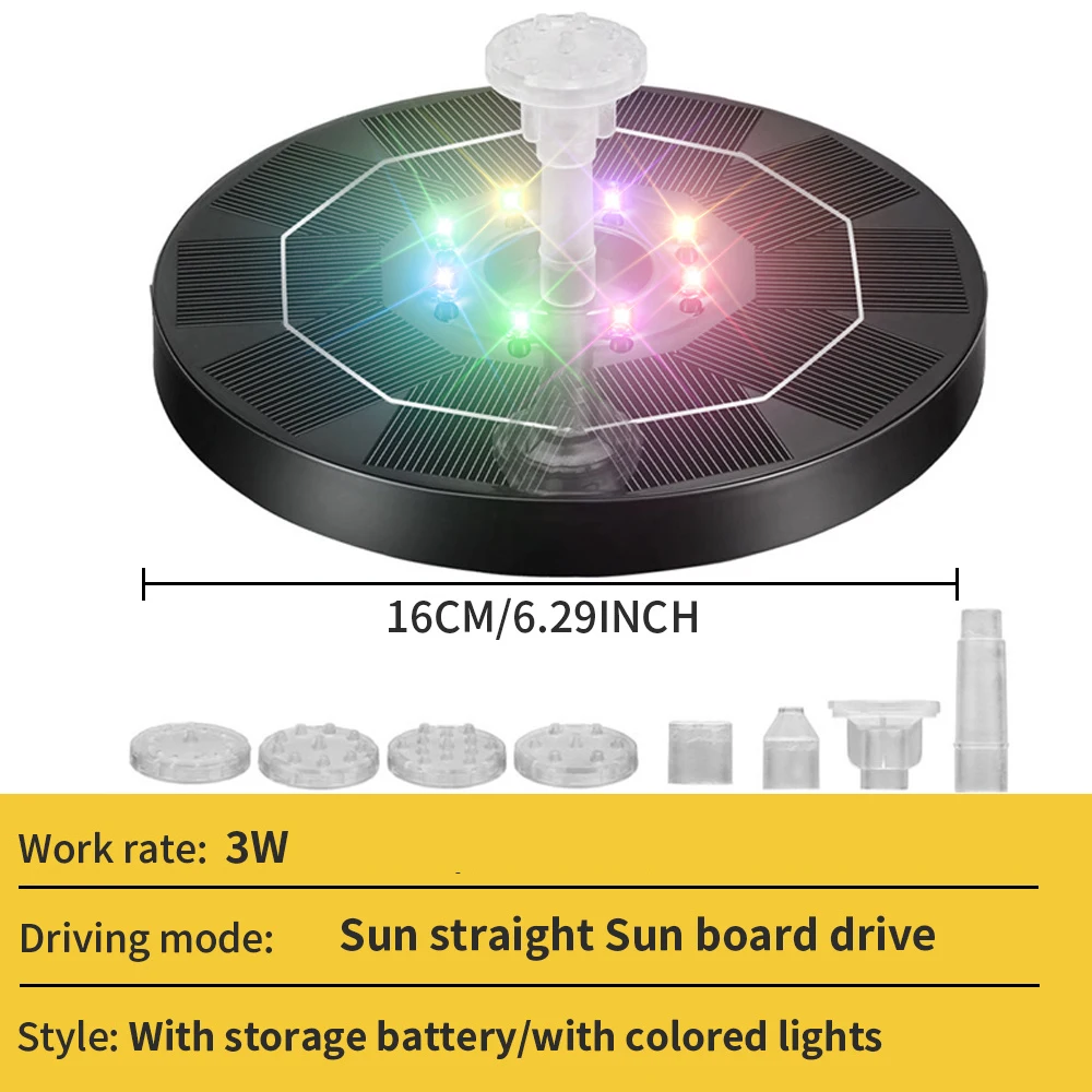3w Ванночки Для Птиц На Солнечной Энергии И Садовый Фонтан Ночное Распыление Воды