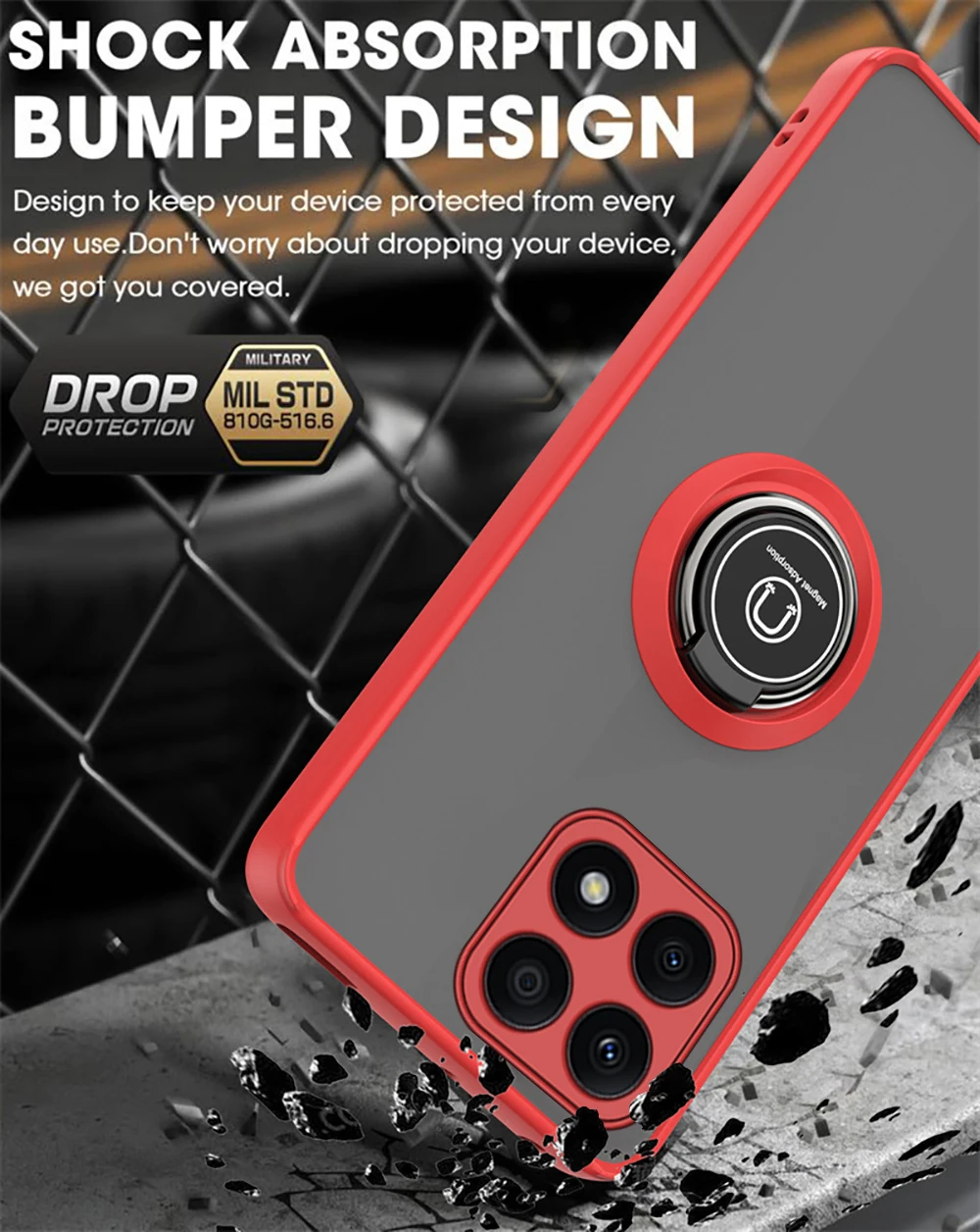 Жесткий противоударный чехол для Honor X8a 4G 6 7 дюйма магнитный автомобильный