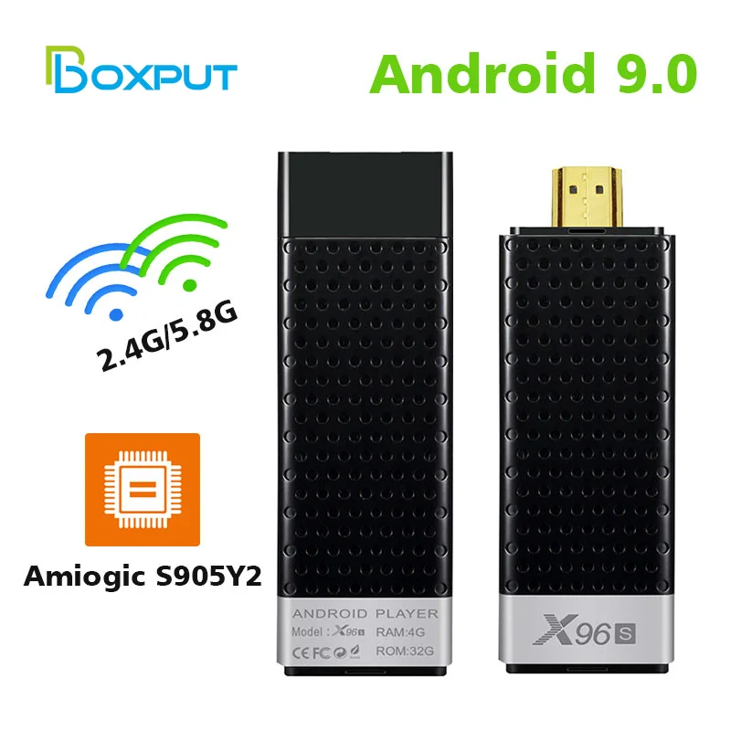 

X96S TV Stick Android 9 TV Box Amlogic S905Y2 Quad Core 2.4G 5G Dual Wifi 4K TVBox 4GB 32GB BT 1080P X96 TV Stick Mini TV Dongle