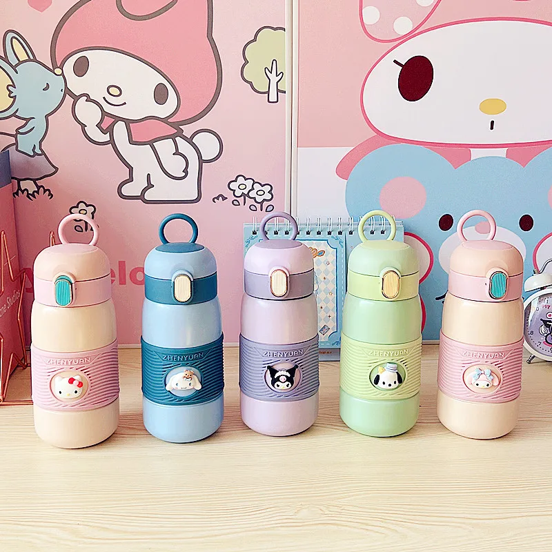 

Kawaii Sanrios Water Bottle Anime My Melody Cinnamoroll Kuromi Thermos Cartoon Sports Water Bottle Outdoor Fitness Sports Bottle