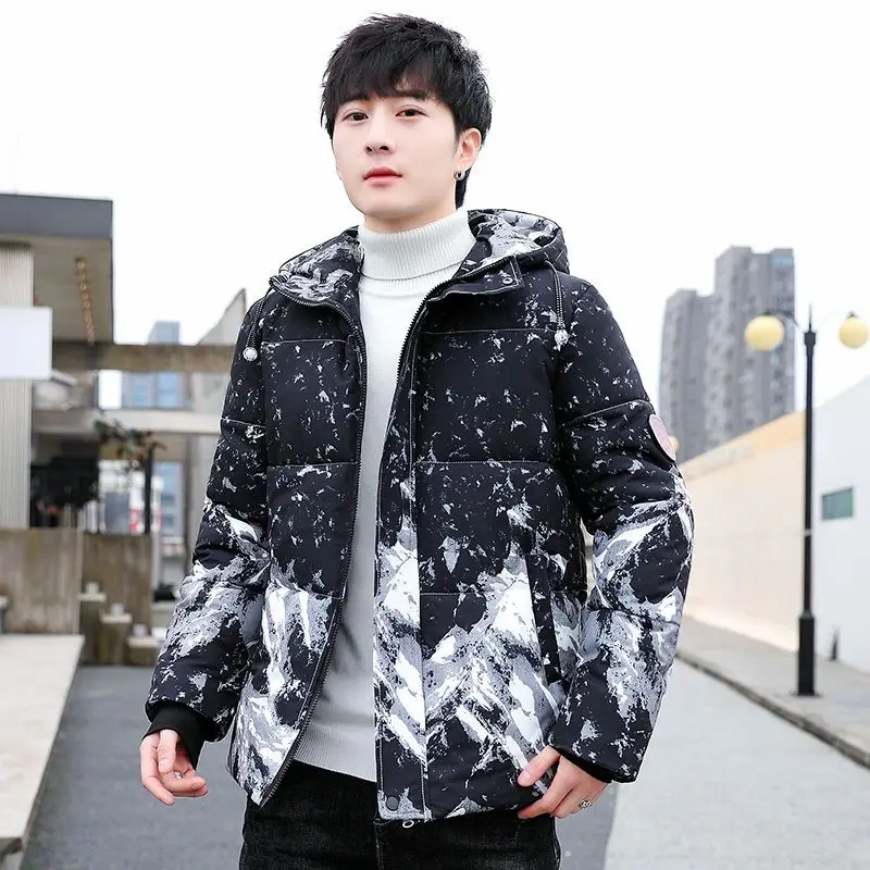 Winter men's hooded padded coat new thick coat Korean version of leisure loose warm padded jacket men's padded jacket
