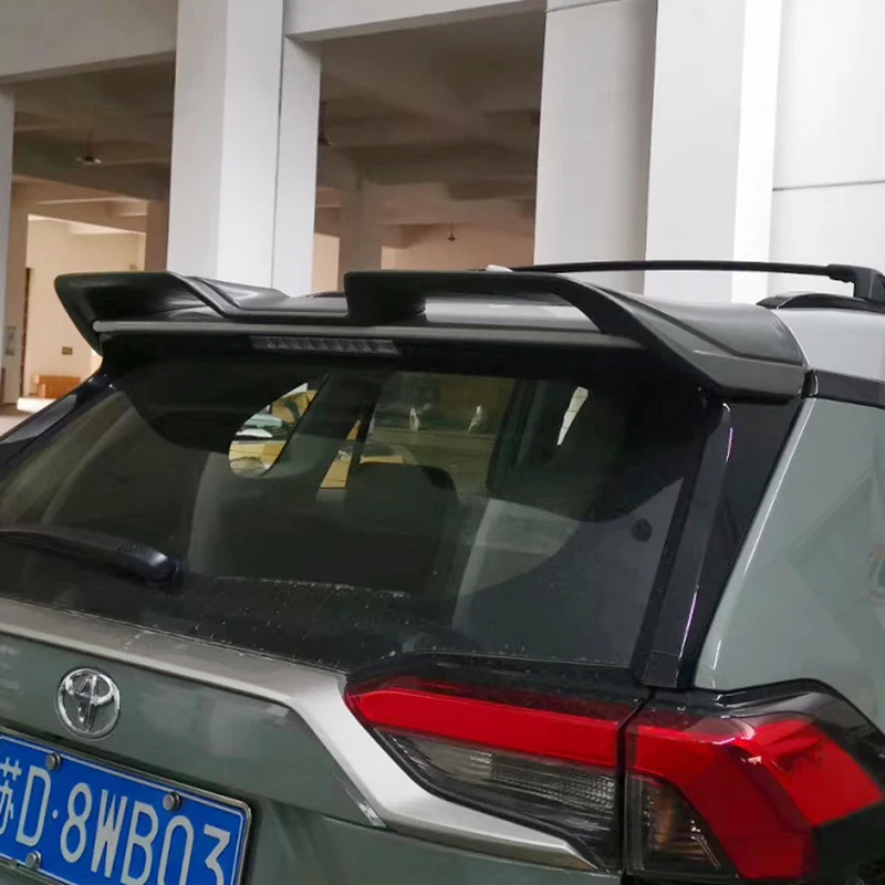 

Use For 2019 2020 New Toyota Rav4 Spoiler ABS Plastic Forging Carbon Fiber Look Rear Trunk Wing Car Body Kit Accessories