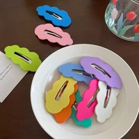 cute girly candy color wave hairpin bb clip one word clip top clips duckbill clip headwear for women hair accessories