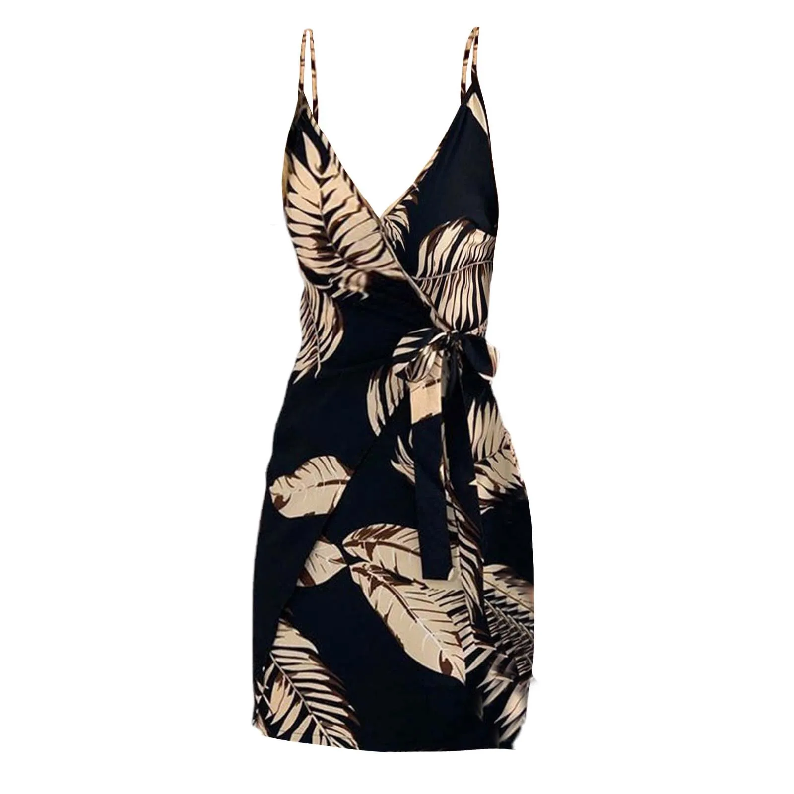 Женское повседневное платье с растительным цветком и принтом летнее