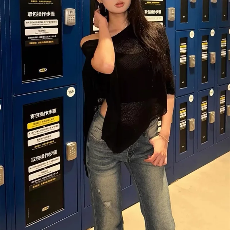 Пуловеры верхняя одежда асимметричная шаль рубашка для защиты от солнца Женская