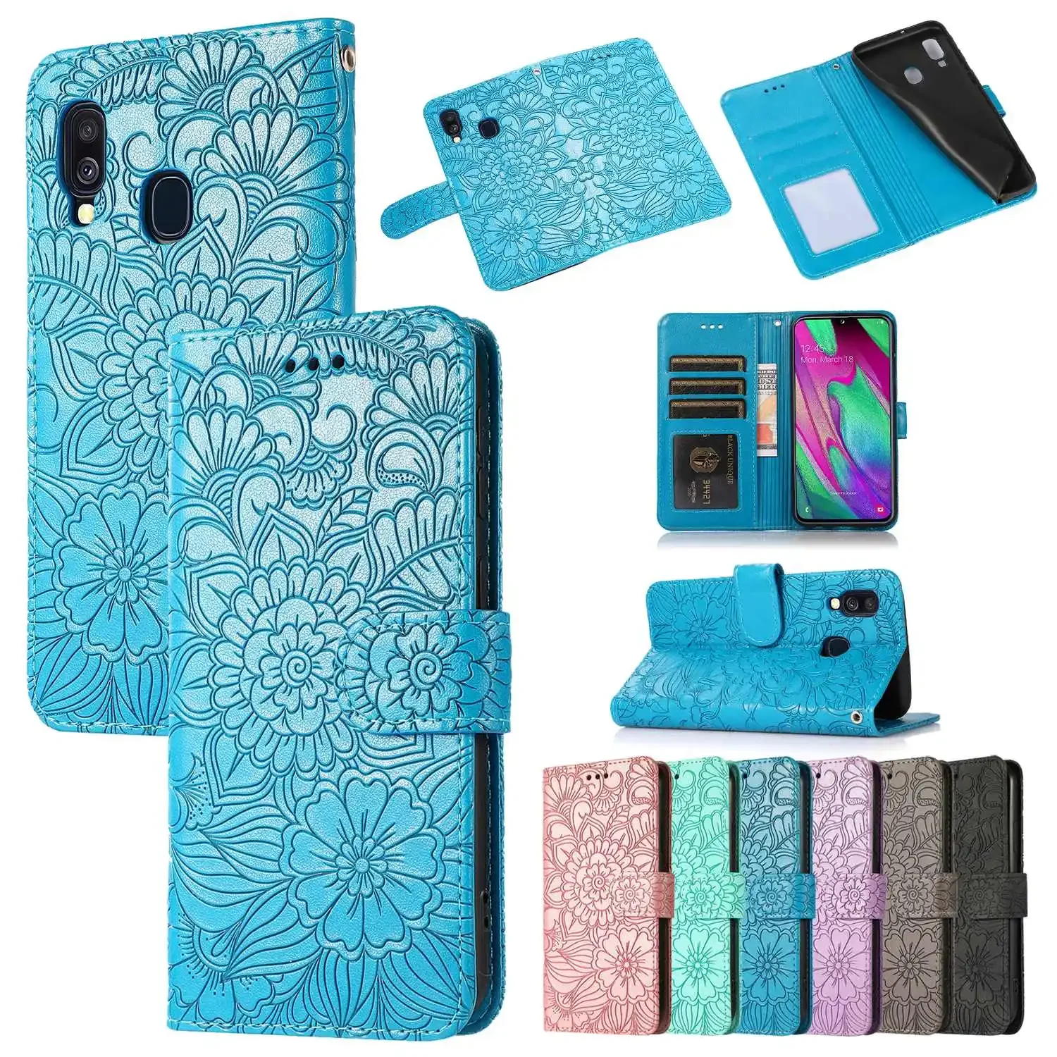 Рельефный кожаный чехол с защитой от падения кошелек флип-чехол для телефона SAMSUNG