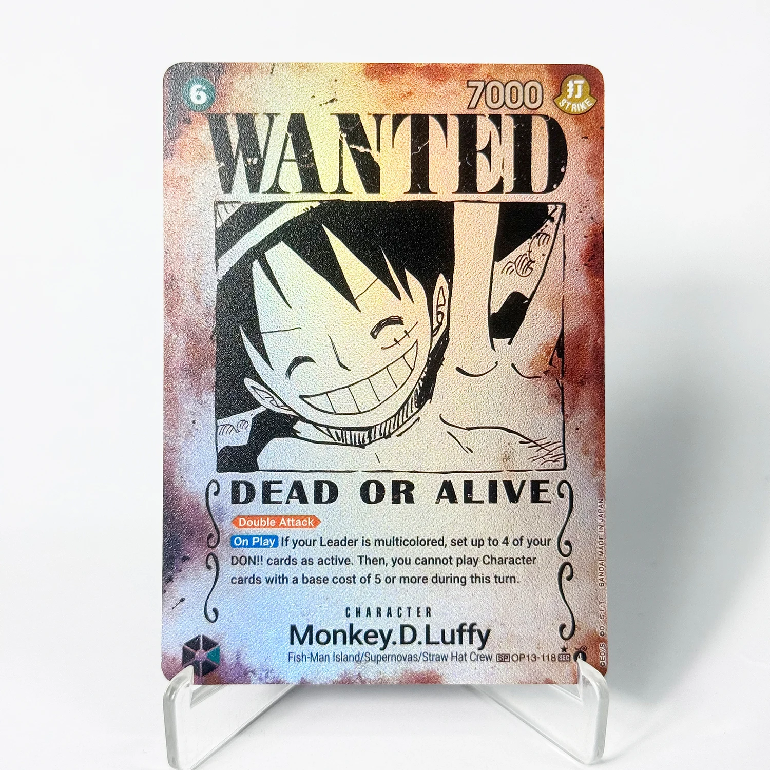 Фото Коллекционный набор карт OP13 One Piece: «Последующие шаги по его пути» — Луффи, Шанкс, Сабо, голографические аниме-карты-реплики №4