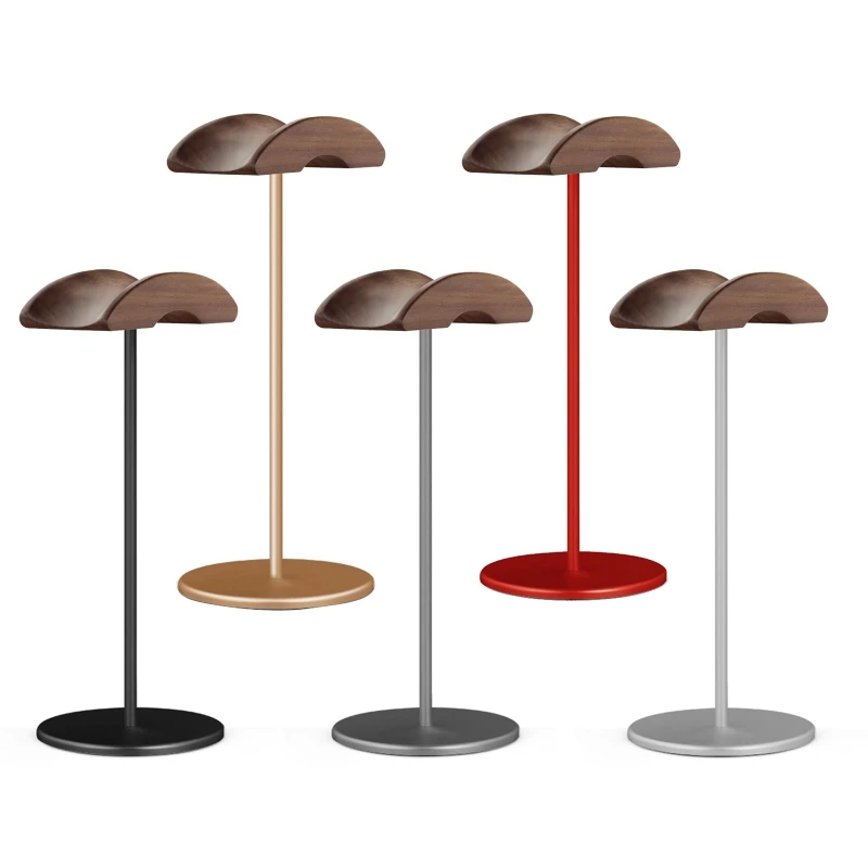 

Headset Display Holder in Walnut Wood & Aluminium Alloy Headphone Rack