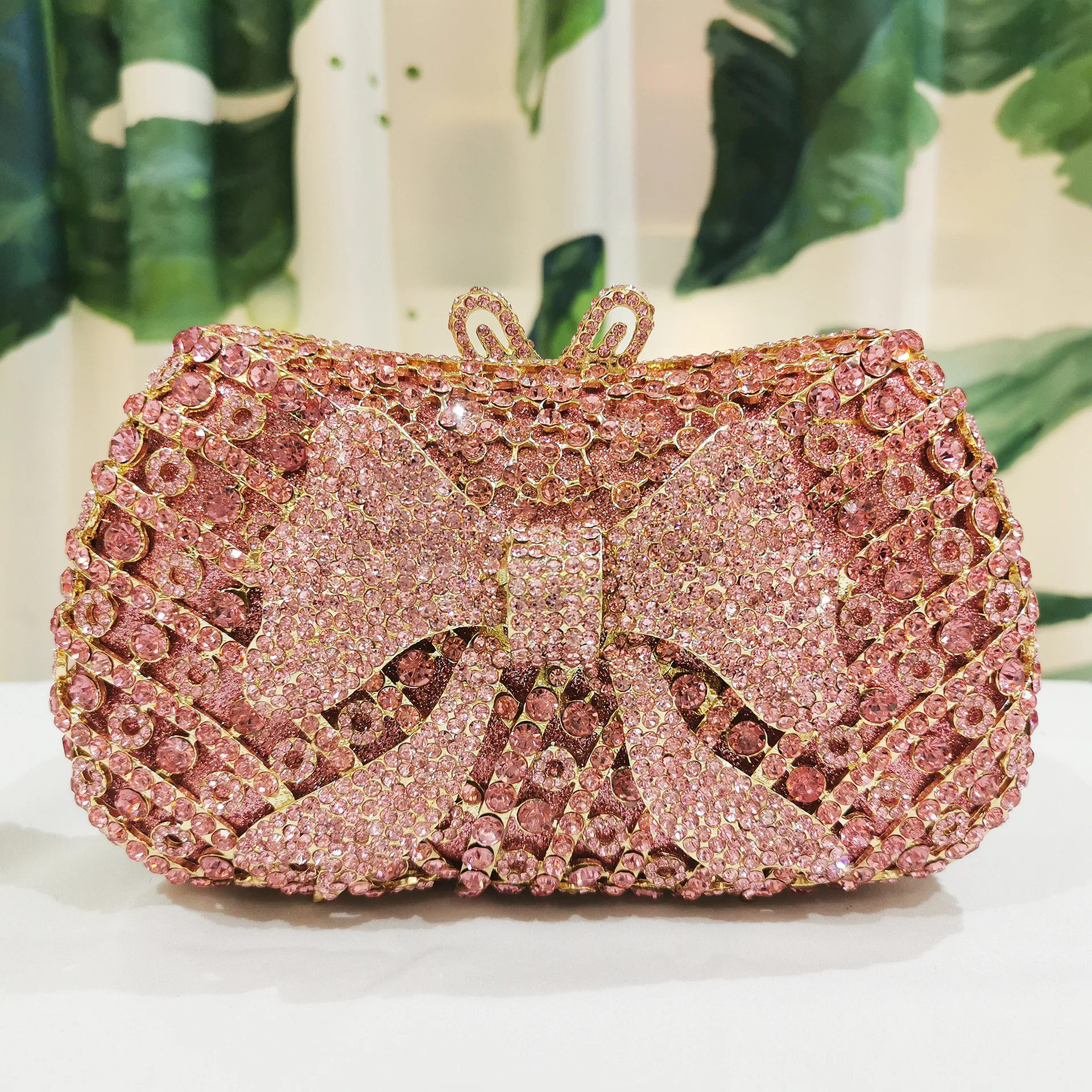 

Newest Crystal Evening Bag Designer Butterfly Shape Clutch Bag Prom Handbags Animal Diamond Clutch Purse Party Bag
