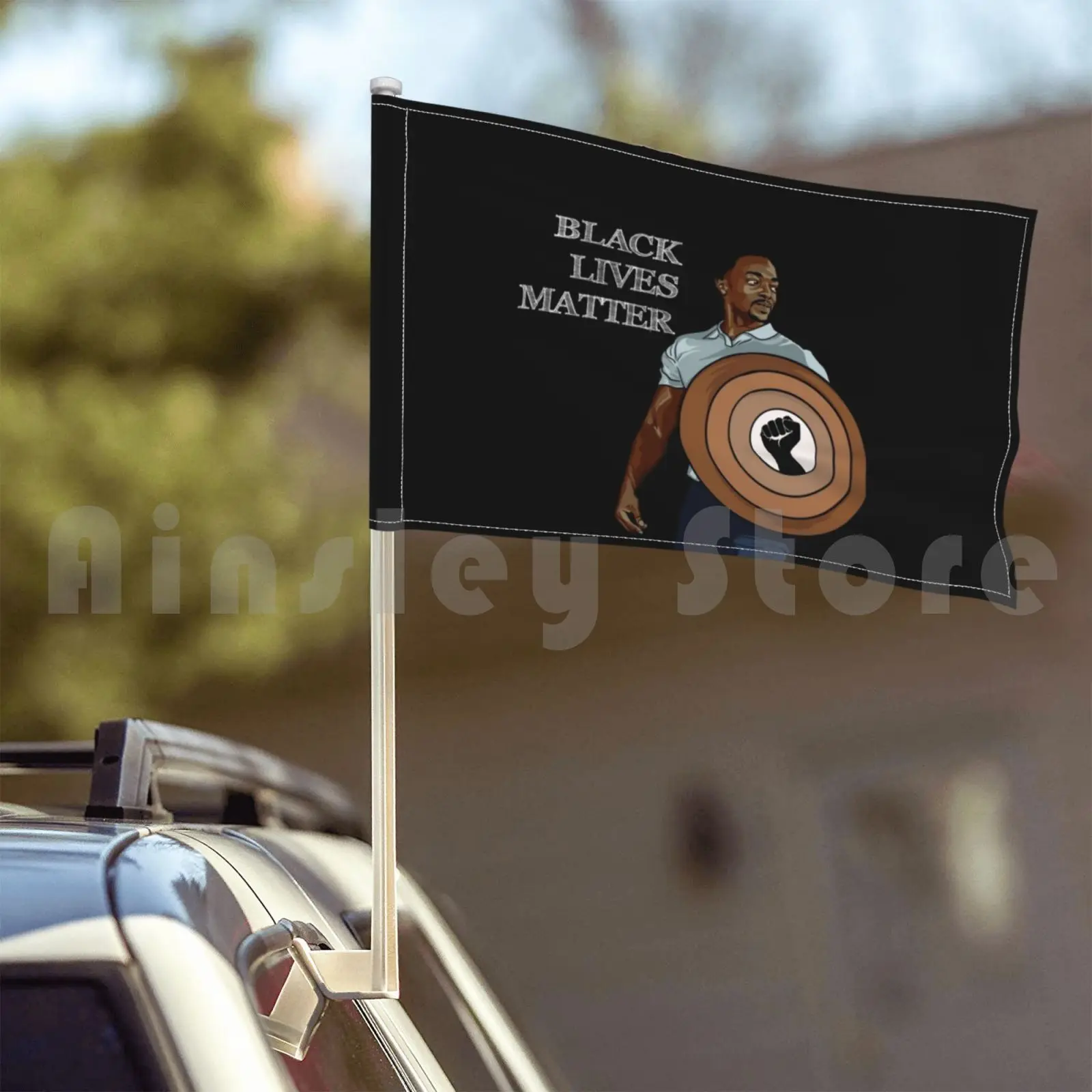 Черный живой материя-капитан говорит что наружный декор флаг автомобиля Джордж