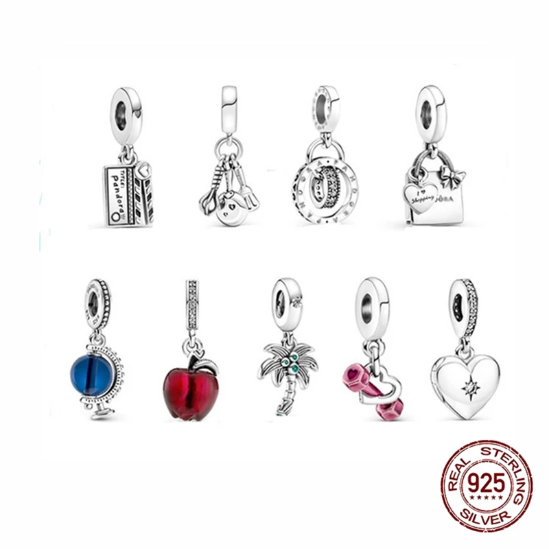 

Hot Sell S925 Sterling Silver Round Gems Pendant DIY Beads Fit Original Pandora Charm Bracelet Women Beads Jewelry