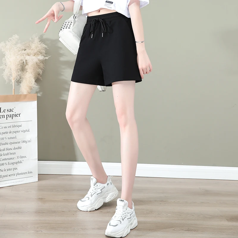 Fashion And Versatile Shorts Comfortable Elastic Waist Pure Cotton 5-Point Trousers Women'S Casual Summer Loose Beach Pants