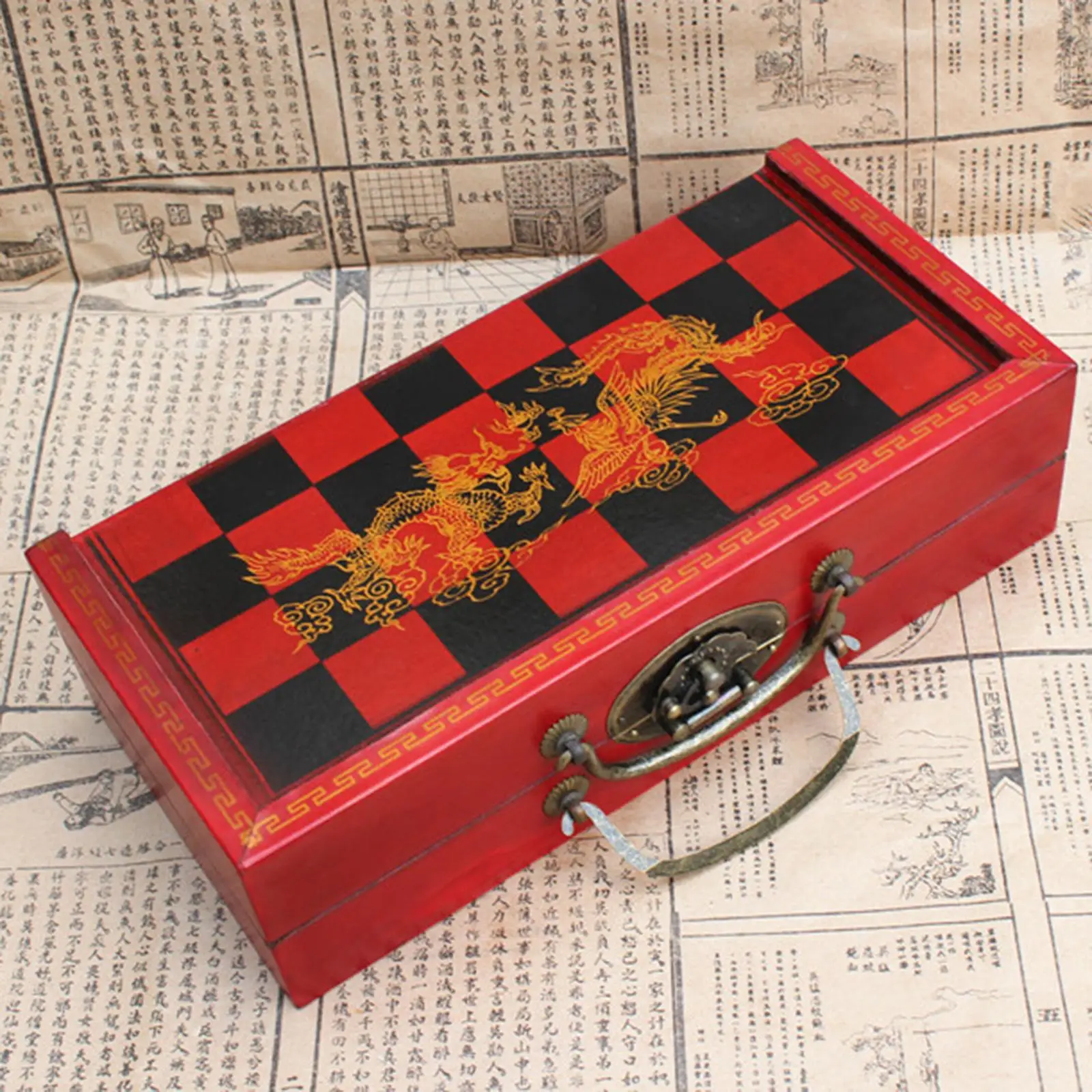 

Набор для хранения, 32 дюйма, портативная настольная игра из смолы Chessman
