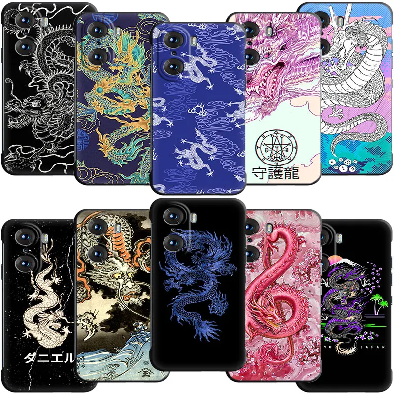 Aesthetic Dragon Vaporwave Phone Case For Huawei Honor 20 i 10i 20S 20E 30i 7A 7S 8A 8S 8C 8X 9A 9C 9X Pro 10X Lite Black