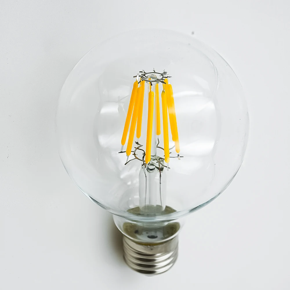 Фото 1-10 шт. E27 G80 G95 G125 LED-лампа с накаливающейся нитью 2Вт-8Вт AC 220В Теплый белый Холодный белый Винтажная ретро-декоративная стеклянная лампа для дома №5