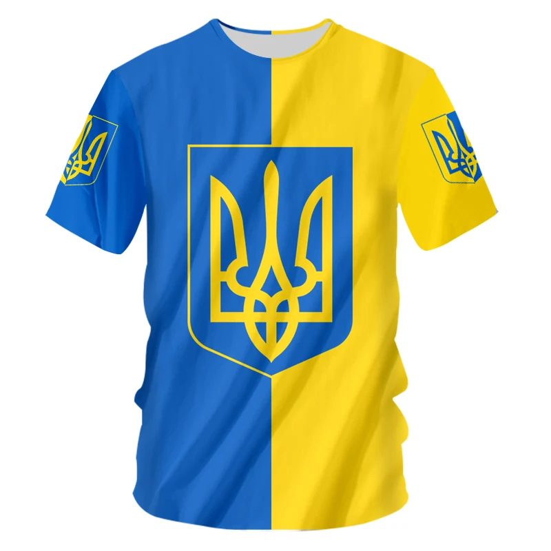 3D Ukraine Tshirt Full Body Printing Ukraine Flag Men's Short Sleeve T-shirt War And Peace Oversized Custom T Shirt Dropshipping