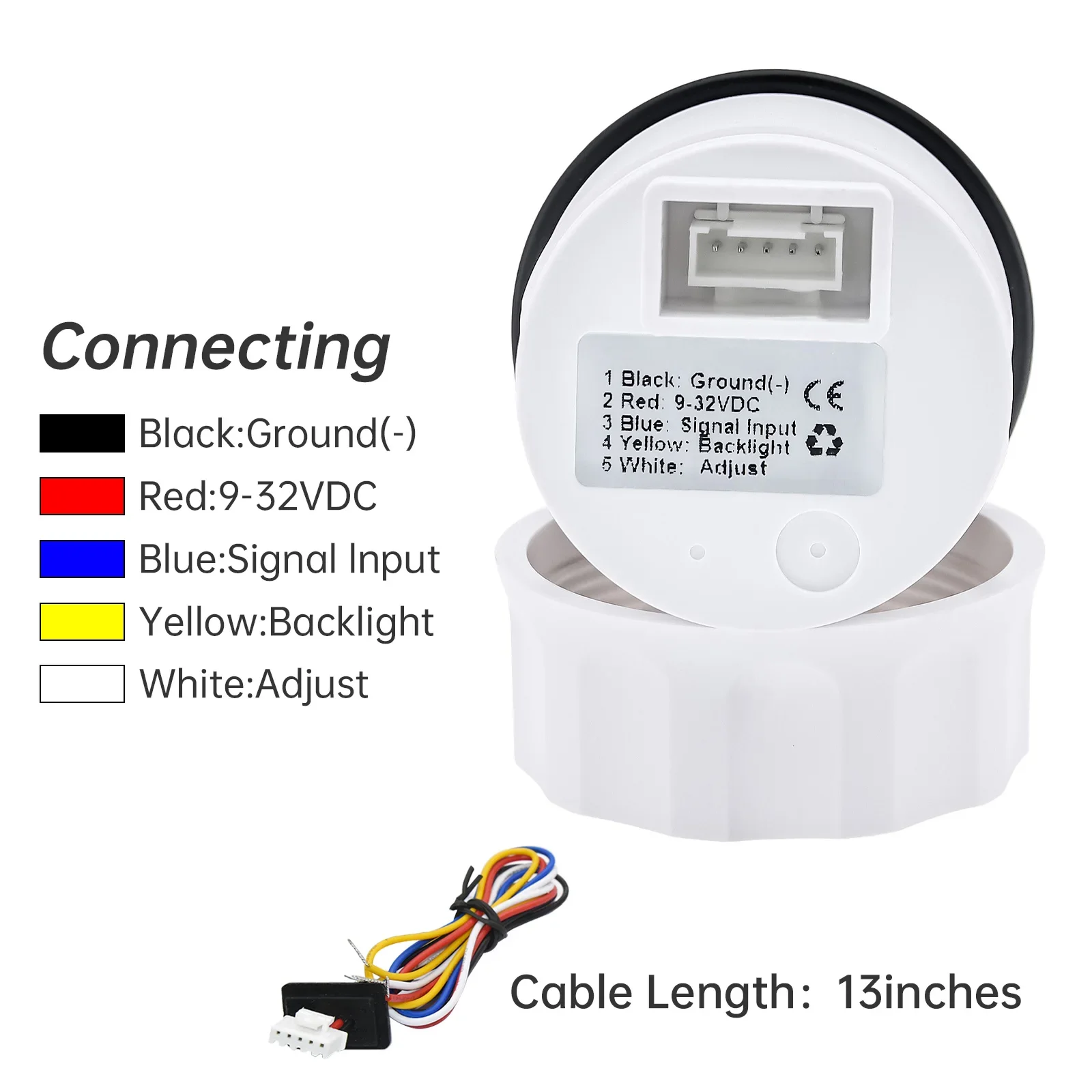 Датчик температуры воды 52 мм с 7-цветной подсветкой 0 ~ 120 ℃ 1/8NPT автомобильный