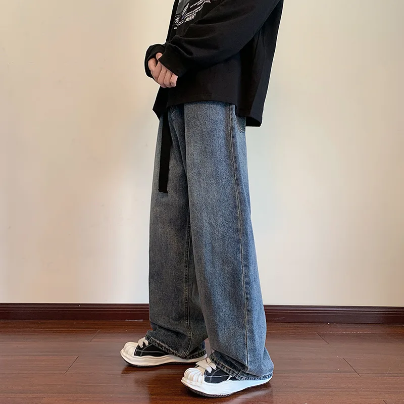 Hip Hop Baggy Jeans for Men Spring Autumn Fashion Denim Trousers Vintage Casual Stright Pants Oversized Bottoms Male Y2K Clothes