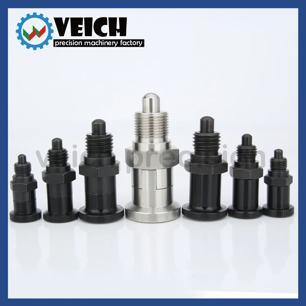 

VCN215 M10/12/16/20mm Stainless Steel/Carbon Steel Self-locking/Return Type Indexing Plungers Fine/Coarse Threaded Locating Pins