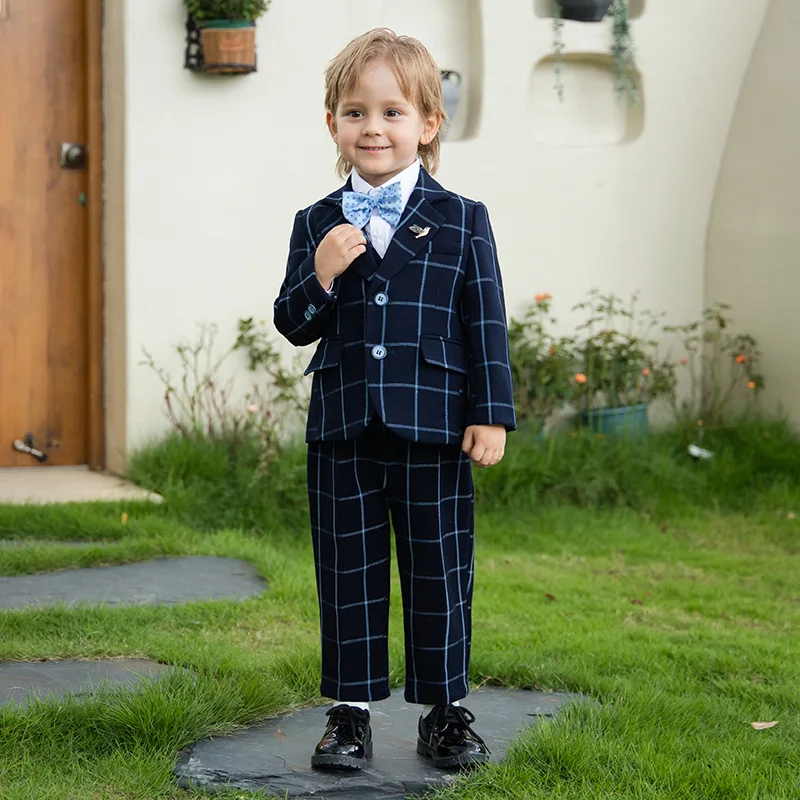 Детское роскошное платье для фотографий Nvay синего цвета джентльменская Детская