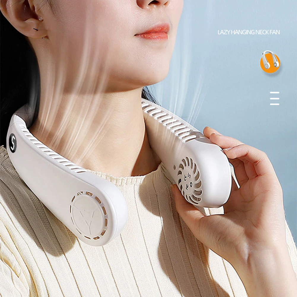 

Portable Small Neck Fan 360 Degree Bending Mini Sports Fan Digital Display USB Charging Comfortable for Camping Hiking Picnic