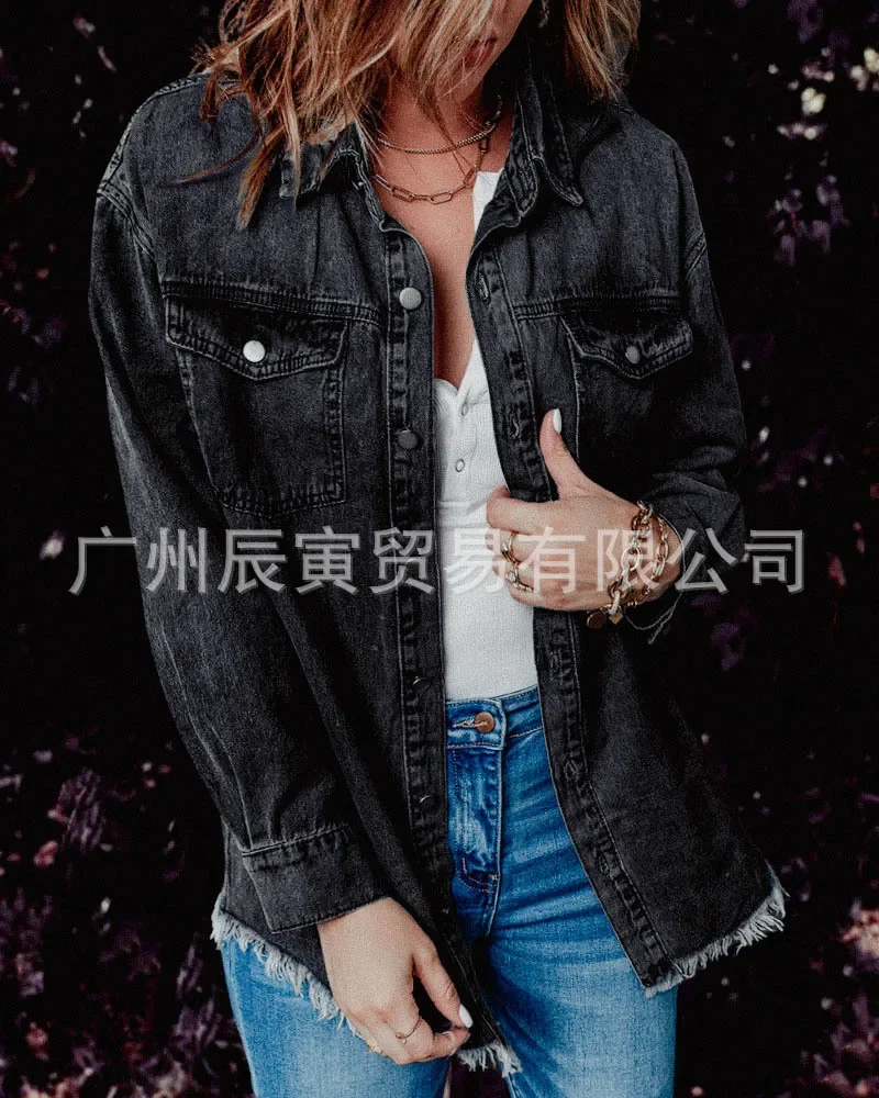 Джинсовое пальто Джинсовая куртка для женщин Хлопок Весна Осень Ropa Кардиган Jblue