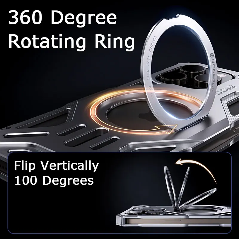 Металлический чехол для телефона с магнитной подставкой Iphone 13 14 15 Pro Max Plus