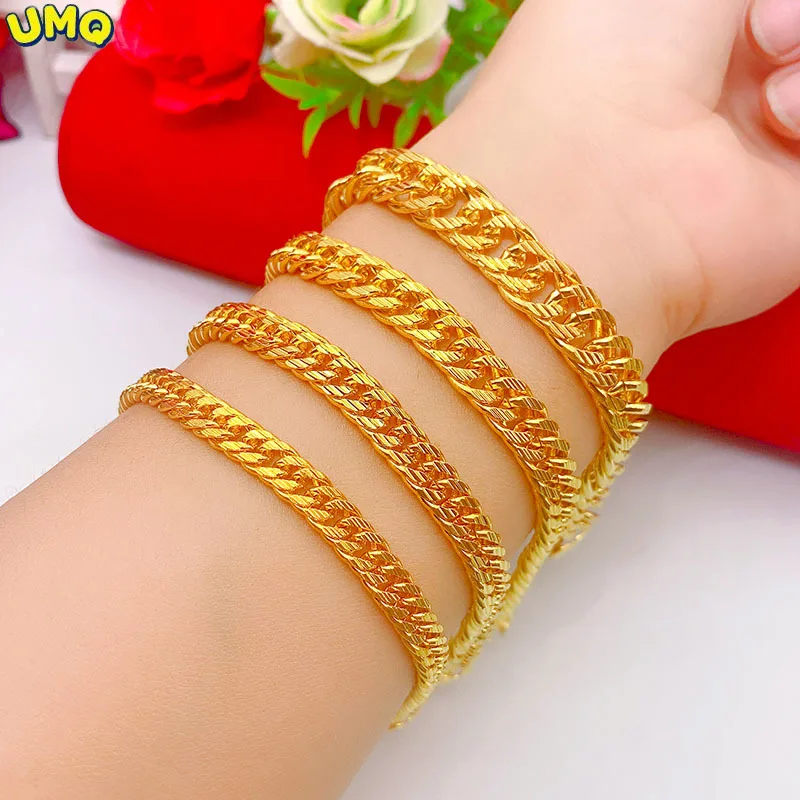 

UMQ Imitation 24k Gold-plated Boss Bracelet Men's Vietnamese Gold Bracelet Women's Non 999 Non Fading Jewelry