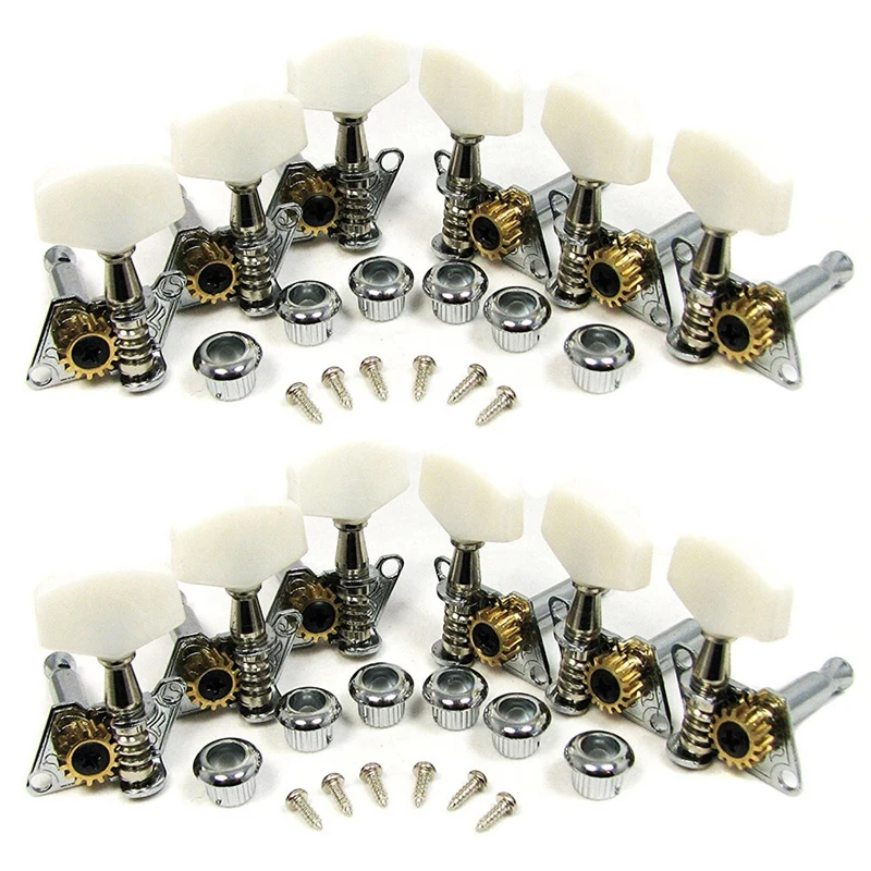 

Серебряные тюнеры для гитары с открытым шестеренком/головки станка-12 шт. 6 левый/6 правый выравнивание