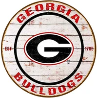 georgia bulldogs round metal tin sign suitable for home and kitchen bar cafe garage wall decor retro vintage 12 x 12 inch