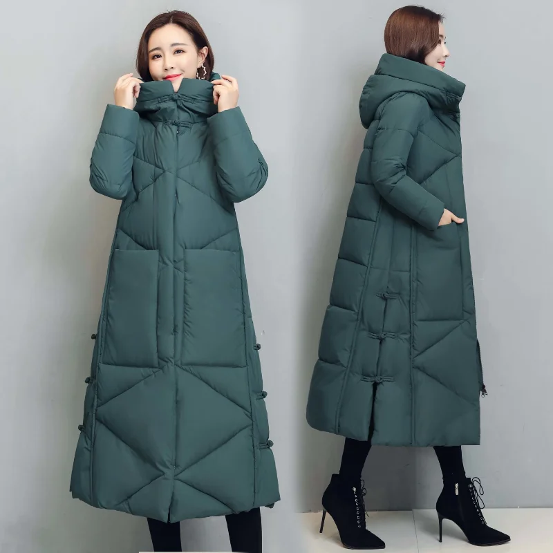 Vintage Winter Women's Cold Coat Parkas Super Hot Coats Hooded Long Cotton Padded Jacket Jackets Womens Winter Coat