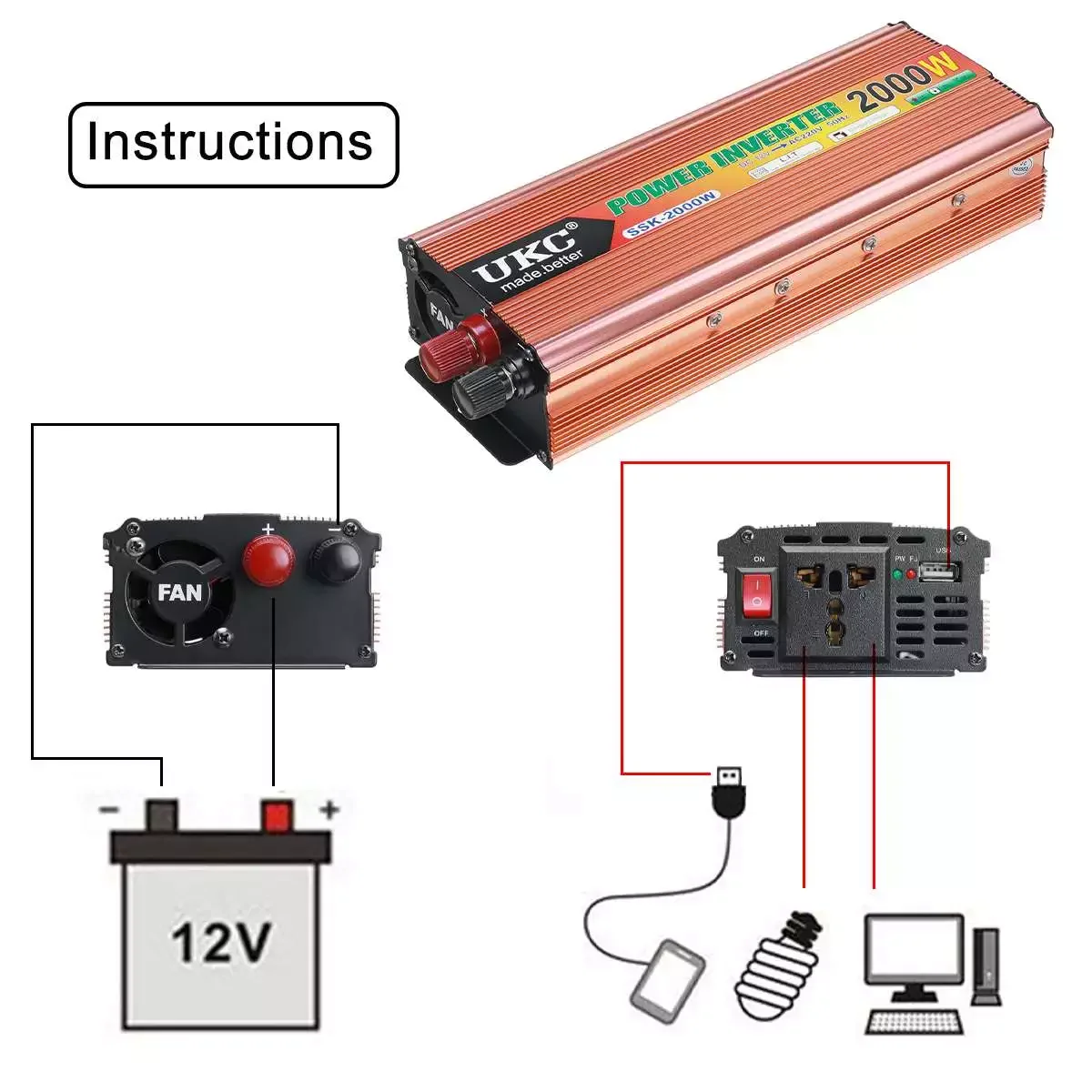 

2000W Solar Panel Kit with Power Converter Flexible Solar Charger Panel Module for RV Boat Cabin Home Camping