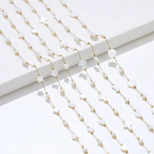 1 Meter Stainless Steel Natural Shell Chains for DIY Women Girls Necklaces Findings Bracelet Supplies Jewelry Earrings Making