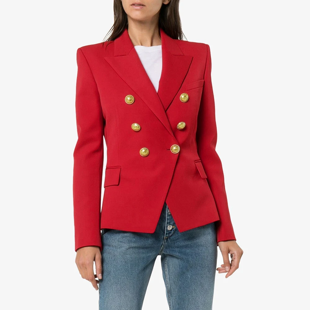 

2023 Women Double Breasted Blazers Femme Slim Suit Jacket Female White Long Sleeve Coat Elegant Office Lady Casual Business Suit
