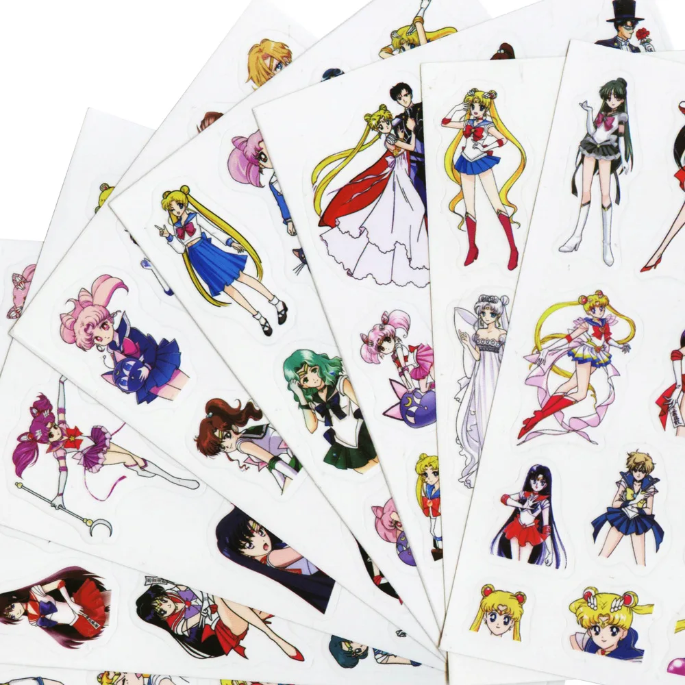 

Sailor Moon Sticker Cartoon Expression Hand Account Sticker Mobile Computer Album Diary Waterproof Transparent PVC Sticker