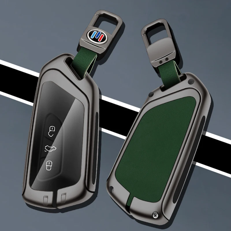 

Car Metal Key Case Cover For VW Volkswagen Golf 8 MK8 For Skoda Octavia A8 SEAT Leon MK4 2022 Protector Holder Fob Accessories