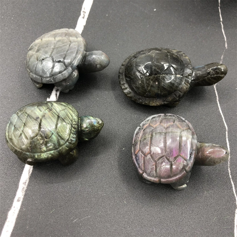 

1Pc Natural Labradorite Tortoise Animal Quartz Hand Carved Crystals Stones Healing Aquarium Ornaments Magic Home Decoration
