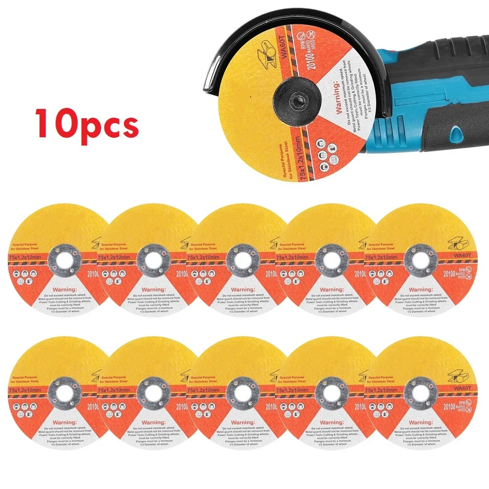 10PCS 3'' Circular Resin Saw Blade 75mm Cutting Disc Grinding Wheel 10mm Bore For Angle Grinder Power Tools Accessories