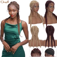 s noilite synthetic long t part lace wig box black braided wig twist 4 dutch braids wig with baby hair for black women