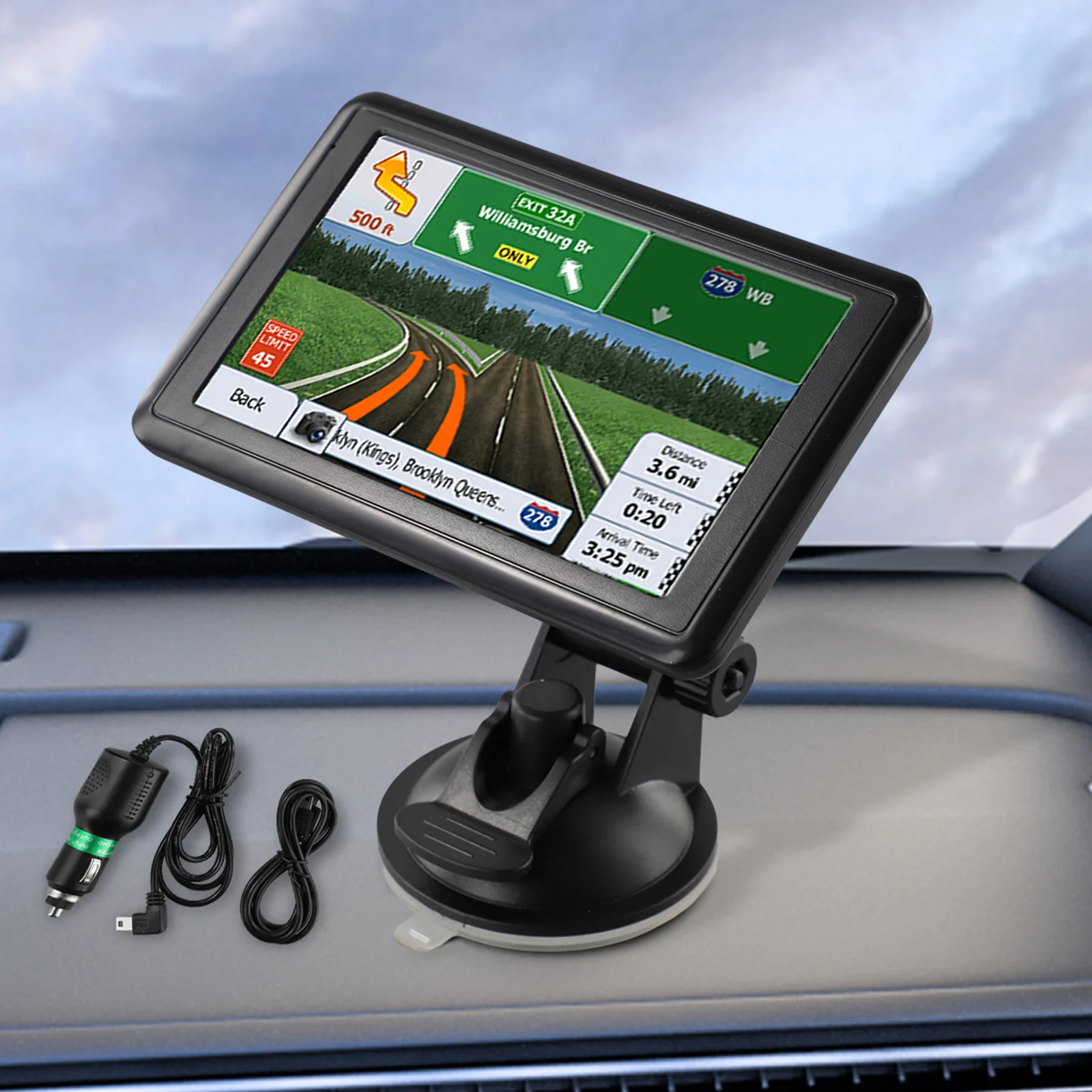 5-дюймовый GPS-навигатор 8 ГБ + 128 МБ с автомобильной навигацией для грузовика SA