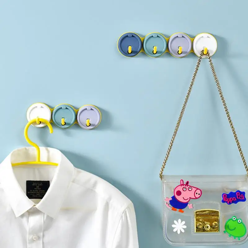 

Wall Hooks Beautiful 3/4 Rows Hanger Home Decor Self Adhesive Sticky Hook Small Object Hanger Bathroom Organizer Key Holder Hook