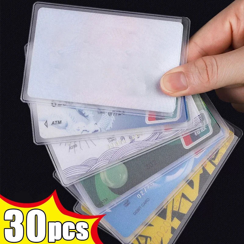 

1-30pcs ID Credit Bank Cards Protector Bag PVC Transparent Anti-magnetic Card Photo Cover Holder Postcard Container Storage Case