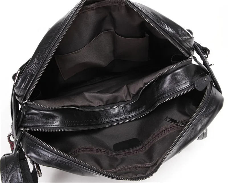 Retro fashion desig natural real leather men business portable coffee briefcase outdoor large-capacity multifunctional backpack