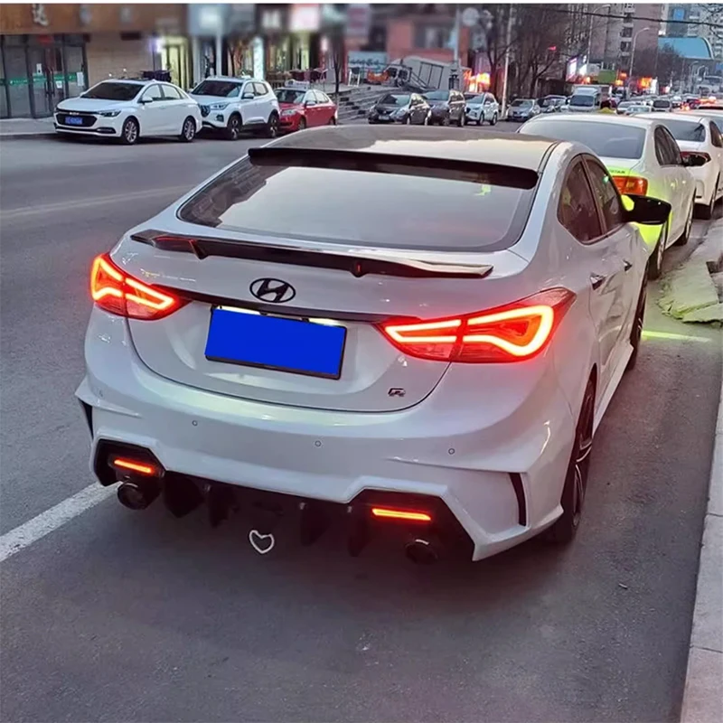 Спойлер из углеродного волокна для Hyundai Elantra 2012 2013 2014 2015 черный/белый цвет спойлер