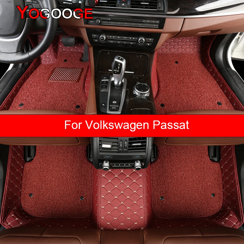 YOGOOGE  Car Floor Mats For VW Passat B5 B5.5 B6 B7 B8 Foot Coche Accessories Auto Carpets