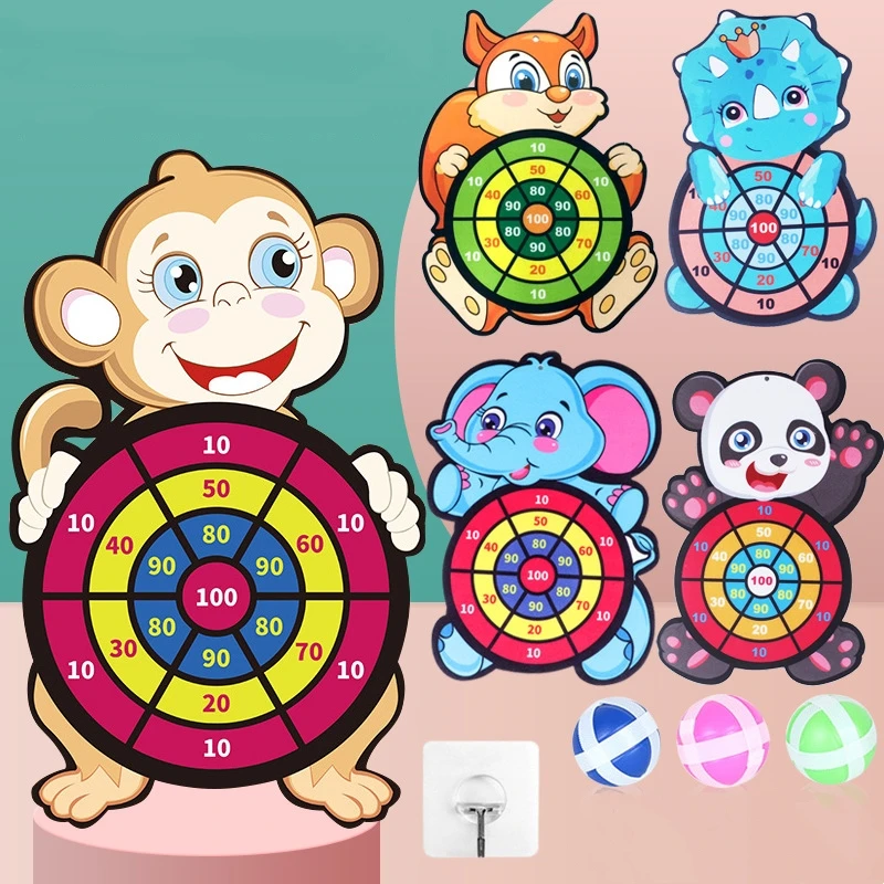 

Cartoon Animal Dart Board Sticky Ball Family Interactive Educational Games Toy For Children 4 to 6 Years Children's Sports Toy