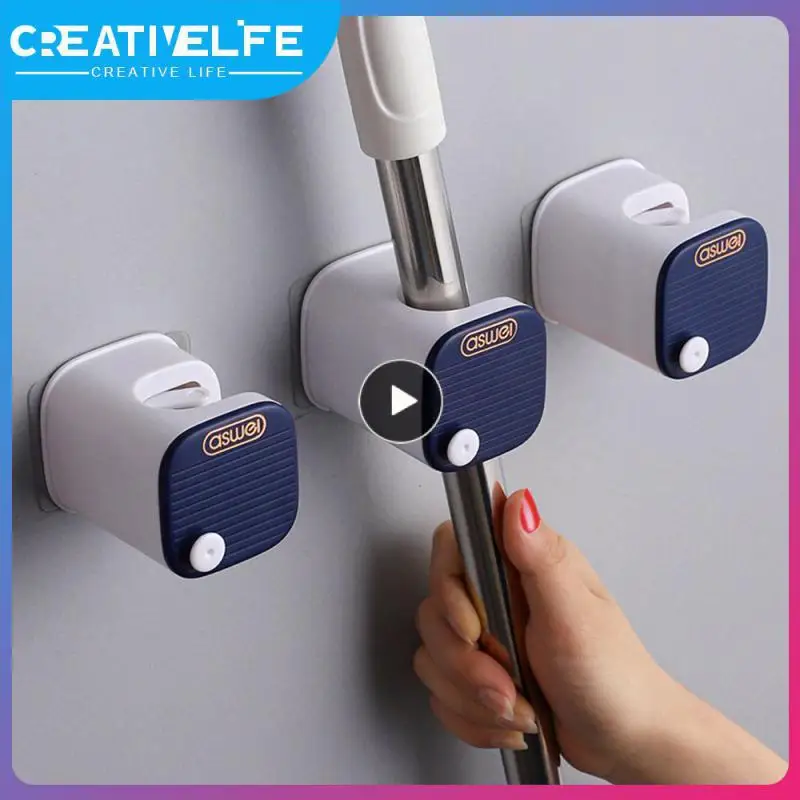 

Стеллаж для швабры из вискозы, синяя закрепляющая стойка для хранения в туалете, товары для дома