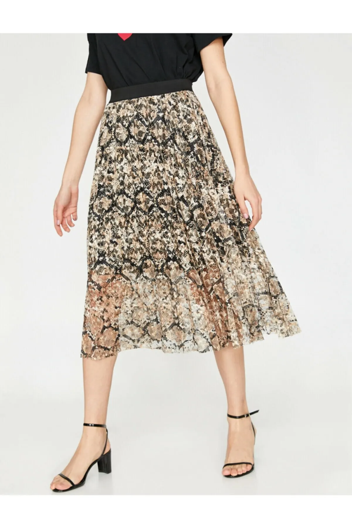 

Women's Skirt Ecru Snakeskin pattern Skirt Summer Cute Style Empire Slim Folds Above Knee Sexy Mini Skirts